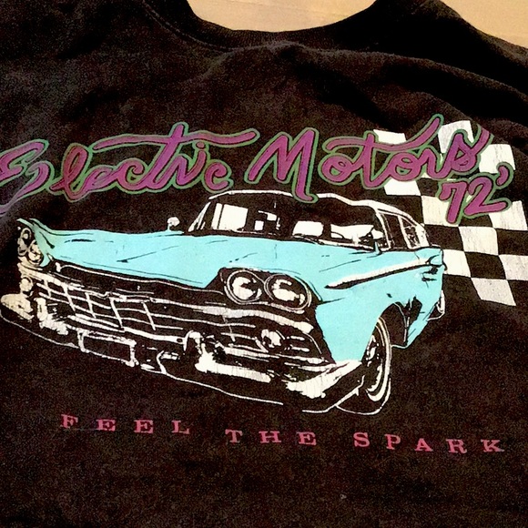 RARE BRANDY OVERSIZED ELECTRIC MOTORS SWEATER - Picture 2 of 6